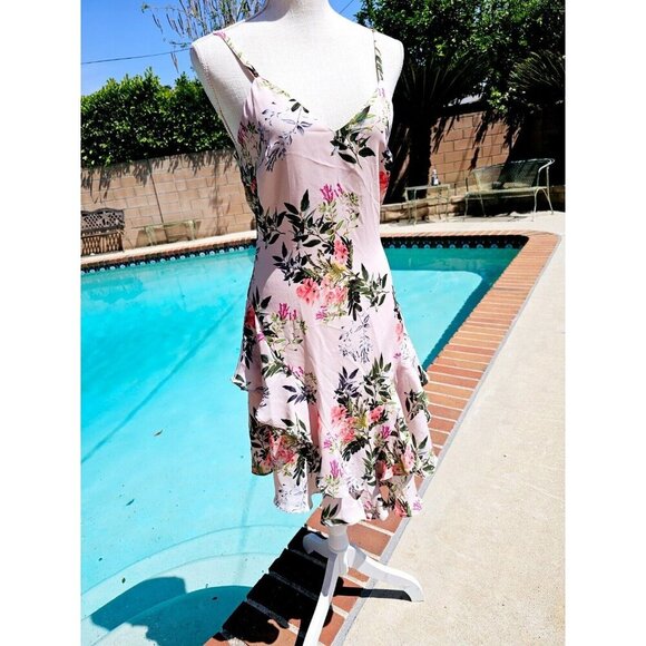 Parker Size Small Cream Floral Back Zip Spaghetti Strap Women Inner Lining Skirt - Picture 1 of 15